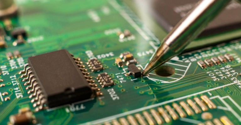 near view of a semiconductor chipset