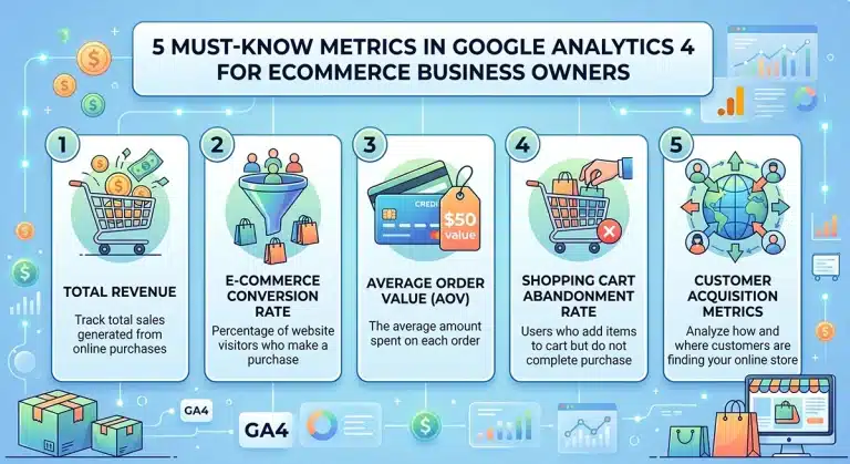 5 Must-Know Metrics in Google Analytics 4 for eCommerce Business Owners