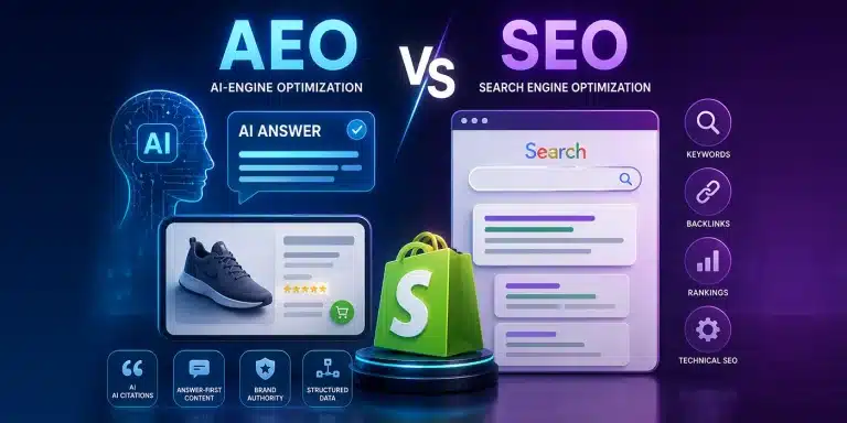 AEO vs SEO for Shopify: What Changes When AI Becomes the Search Engine